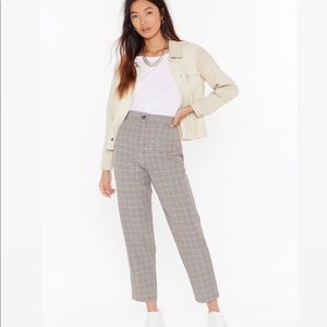 Nasty Gal square are you now check pants